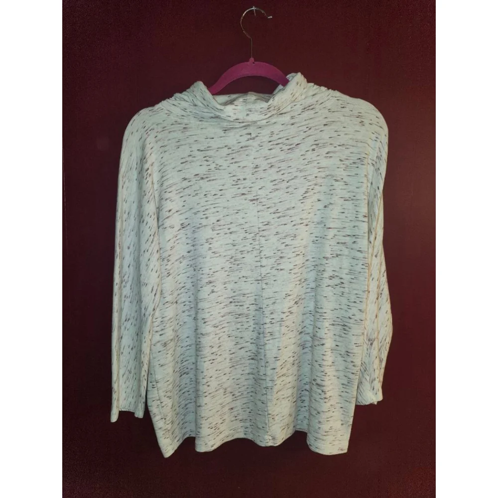 Women's Talbots Cowl Neck Sweater M Off-White Burgundy - Picture 3 of 3